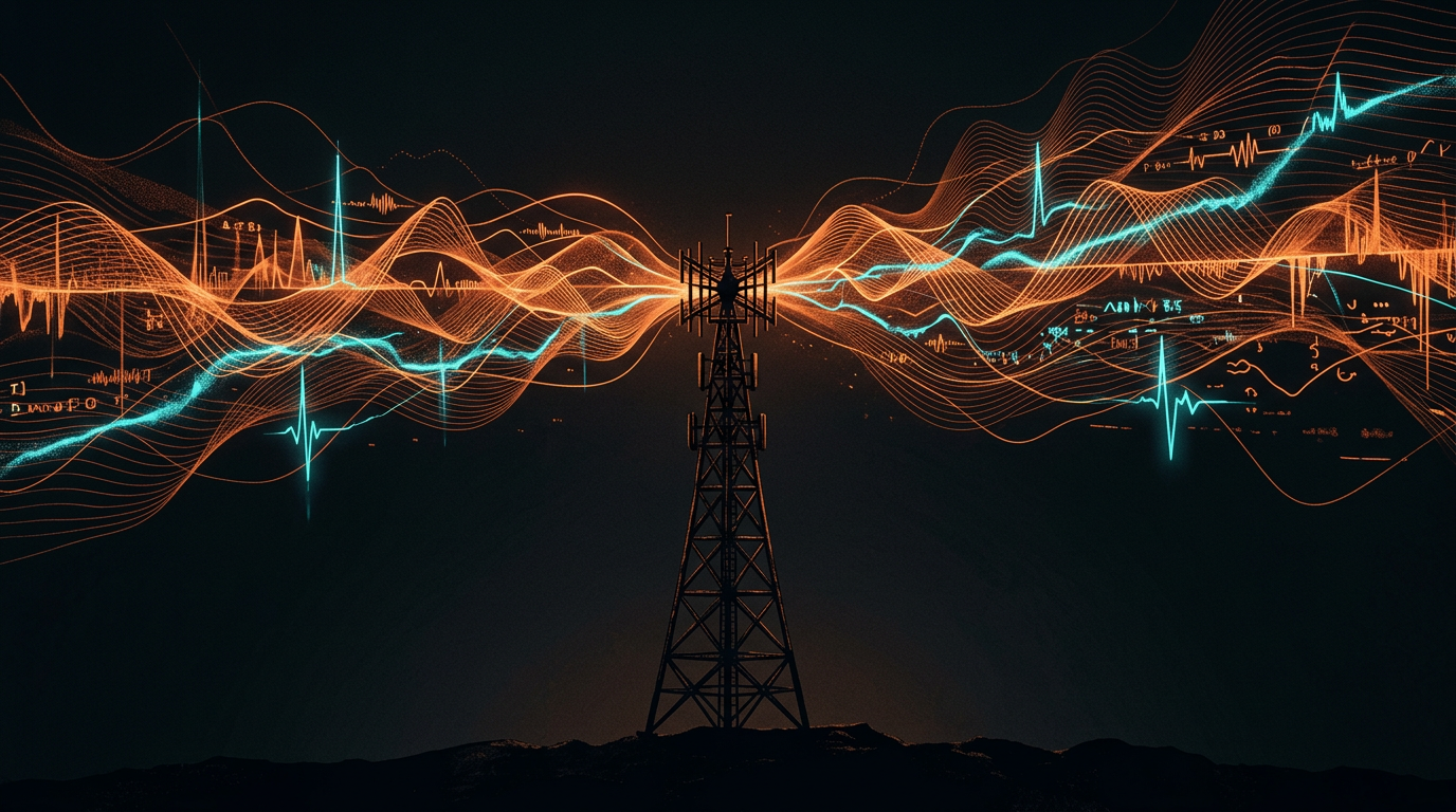 The Wire - broadcast tower with data streams